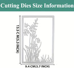 Lapoo Flowers Metal Cutting Die for Scrapbooking - Durable, Cut Stencils for DIY Scrapbook Photo Album Decorative Paper Card, Card Making Supplies, Embossing (Lily of The Valley Frame 5.3 x 3.7 in)