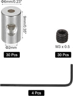 MECCANIXITY 30 Pcs Metal Locking Pin Backs, Locking Pin Keepers Locking Clasp 9mm(H) with 4 Wrench Replacement in Storage Case for Badge, Brooch, Silver Tone