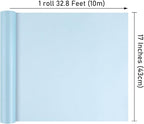 NESCCI Sky Blue Matte Wrapping Paper,Solid Color Pearly-Lustre Paper,Gift Wrapping Paper,Perfect for Wedding,Valentine's Day,Birthday, Christmas,Baby Shower,DIY Bouquet (17 Inches X 32.8 Feet)