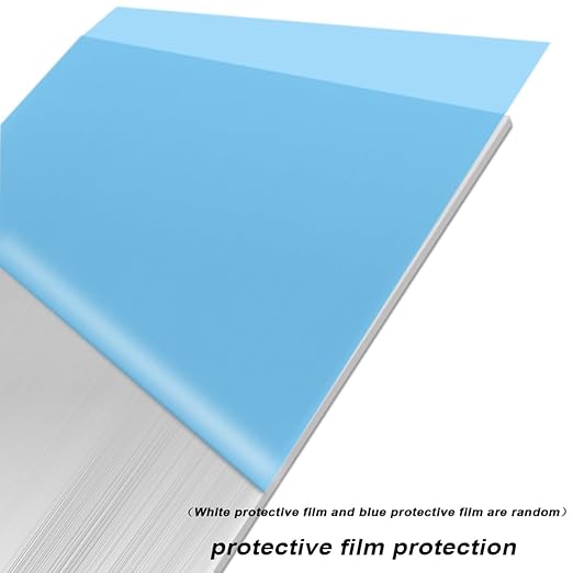 2 Pack 5052 H32 Aluminum Sheet Metal 8” x 4”x 1/16”(0.06") Flat Plain Thin Aluminum Plate Covered with Protective Film, Rectangle Aluminum Metal Plate for Crafting lndustry, 1.5mm
