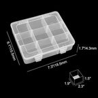 9 Grids 2 Pack Plastic Storage Compartment Organizer Container with Adjustable Dividers for Crafts, Earrings, Screws, Nail, Pins and More (2)