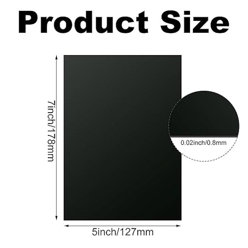 10PCS 7x5x1/32 Inch Anodized Aluminum Sheet, Black Aluminum Engraving Blanks, 1MM Thin Metal Plates for Laser Engraving, Crafting, DIY, House Decoration