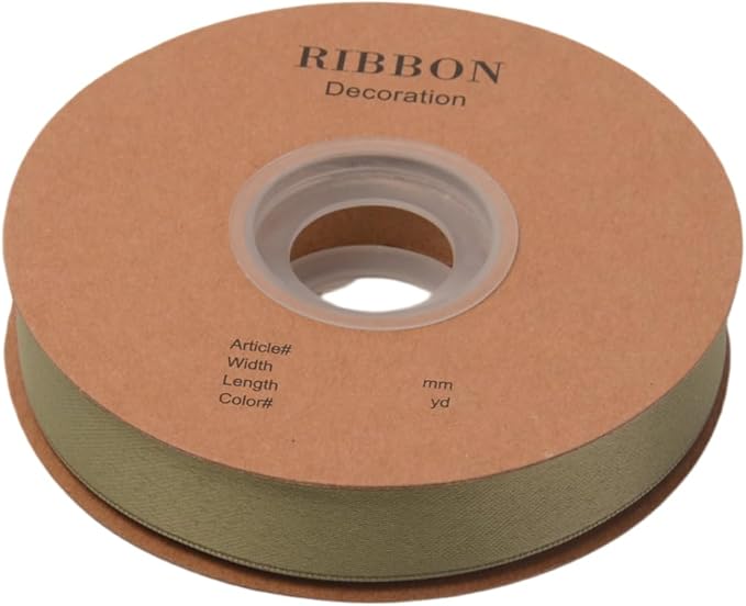 Double Side Satin Ribbon, Continuous 20 Yards,Use for Craft Bows Bouquet, Gift Wrapping, Wedding Decoration, Floral Arrangement (Army Green, 4/5 inch)
