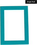 6x8 Mat for 8x10 Frame - Precut Mat Board Acid-Free Teal Blue 6x8 Photo Matte Made to Fit a 8x10 Picture Frame, Premium Matboard for Family Photos, Show Kits, Art, Picture Framing, Pack of 1 Mat
