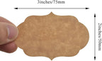 HAHIYO 3*2Inches 150Pcs Natural Brown Kraft Sticker Rectangles of 3 different shapes Label Sticker Roll Blank label Sticker to Write On Permanent Adhesive Dot Sticker for Jar Canning Label Price Tag