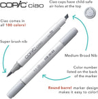 Copic Sketch, Alcohol Markers, Dual Brush Tip Art Marker for Adults, Permanent Ultra Blendable Sketch Markers for Coloring Drawing & Illustration Art - 3pc Set, Color Fusion #5, Green