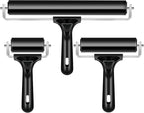 3 Pack Brayer Rollers for Crafting, Vinyl Rubber Roller Brayers, Printmaking Brayer Rollers for Cricut Maker, Gluing, Printing, Inking and Stamping(Black)