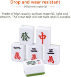 drizzle Chinese Mahjong Game Set - 146 Medium Size Tiles 1.3inch with Instructions - Professional Mah Jong Play Green [專業中式麻將]