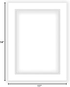 12x16 Mat for 11x14 Photo - Precut White on White Double Mat Picture Matboard for Frames Measuring 12 x 16 Inches - Bevel Cut Matte to Display Art Measuring 11 x 14 Inches - Acid Free ONE MAT