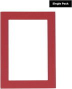 Poster Palooza 8.5x11 Mat Bevel Cut for 7x9 Photos - Acid Free Deep Red Precut Matboard With Backing Board and Crystal Clear, Self Seal Photo Mat Bag - For Pictures, Photos, Framing - 4-ply Thickness