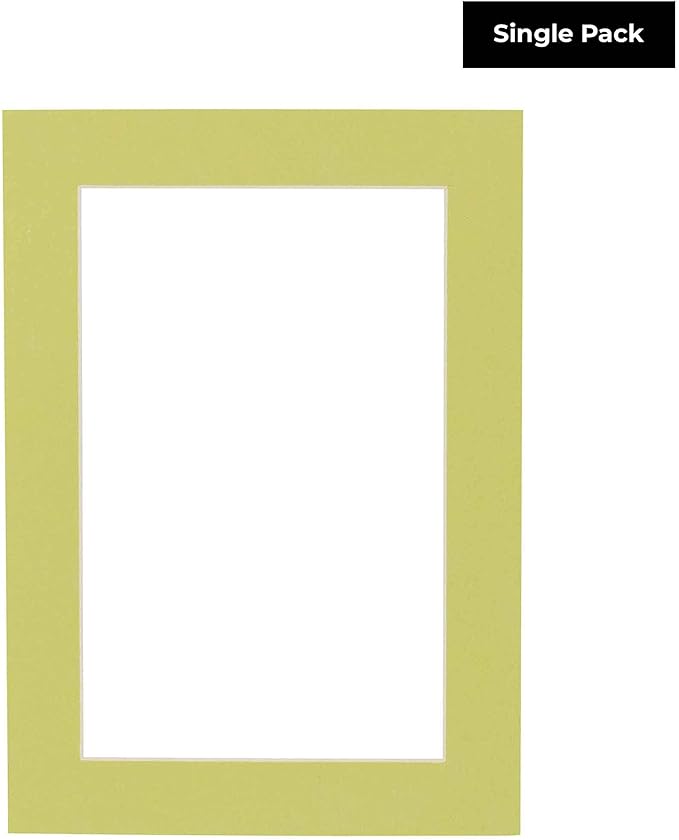 8x10 Mat for 6x8 Photo - Precut Pistachio Green Picture Matboard for Frames Measuring 8 x 10 Inches - Bevel Cut Matte to Display Art 6 x 8 Inches - Acid Free ONE MAT with Backing Board & Clear Bag