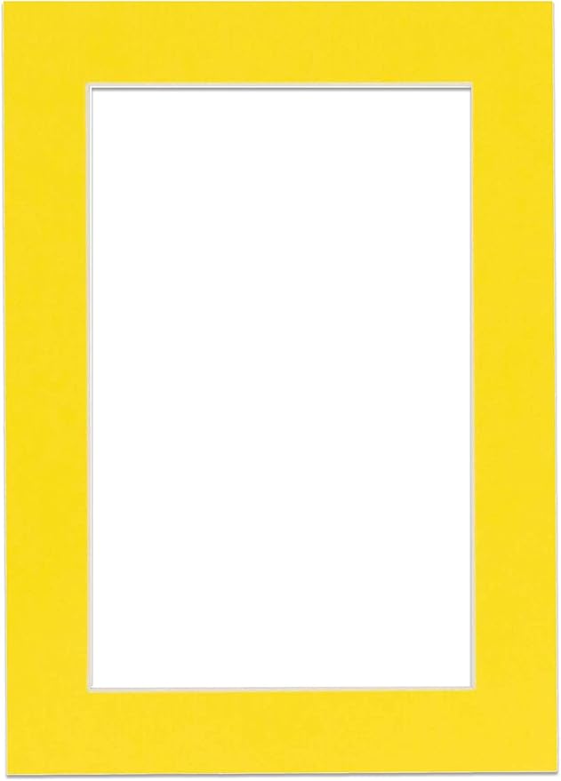 5x7 Mat for 8.5x11 Frame - Precut Mat Board Acid-Free Show Kit with Backing Board, and Clear Bags Yellow 5x7 Photo Matte Made to Fit a 8.5x11 Picture Frame Matboard for Framing, Pack of 1 Mat