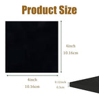 4 Pieces Neoprene Rubber Pads with Adhesive Backing 1/8 in Thick x 4 in x 4 in, Anti Vibration Pads, Rubber Block for Anti-Slip, Shock Absorption, Protection