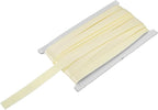 MECCANIXITY Double Fold Bias Tape for Sewing 5/8 Inch x 12 Yards Satin Pre-fold Continuous Binding Tape for Seaming Quilting Hemming Binding DIY Crafts, Beige White