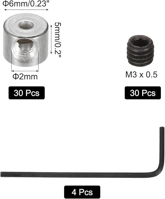 MECCANIXITY 30 Pcs Metal Locking Pin Backs, Locking Pin Keepers Locking Clasp 5mm(H) with 4 Wrench Replacement in Storage Case for Badge, Brooch, Silver Tone