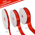 TONIFUL 1 Inch x 100yds Red Satin Ribbon, Thin Solid Color Satin Ribbon for Gift Wrapping, Crafts, Hair Bows Making, Wedding Party Decoration, Sewing, Invitation Cards, Floral Bouquets, Christmas