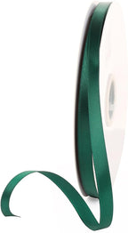 3/8" x 100 Yards Hunter Green Polyester Satin Ribbon Single Faced Bulk Fabric Ribbons for Gift Wrapping, Crafting and DIY Projects, Scrapbooking, Bows and Card Making