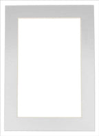 Pack of Ten Acid Free 8x10 Mats Bevel Cut for 5x8 Photos - Metallic Silver Precut Matboards With Backing Boards and Self Seal Photo Mat Bags For Pictures, Photos, Framing - 4-ply Thickness