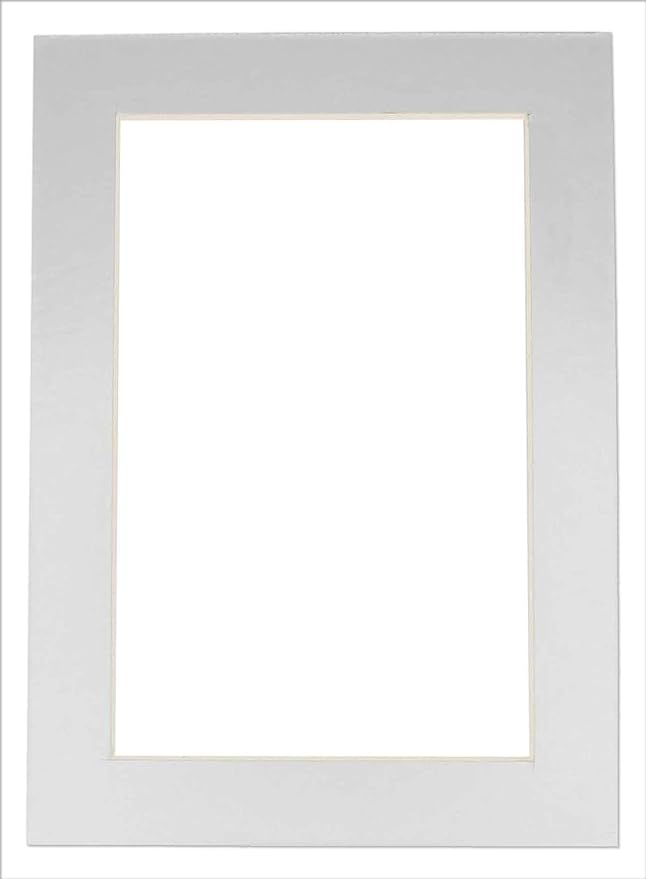 8x10 Mat for 6x8 Photo - Precut Metallic Silver Picture Matboard for Frames Measuring 8 x 10 Inches - Bevel Cut Matte to Display Art Measuring 6 x 8 Inches - Acid Free ONE MAT