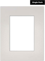 8.5x11 Mat Bevel Cut for 7x9 Photos - Acid Free Golf Ball Texture Precut Matboard With Backing Board and Crystal Clear, Self Seal Photo Mat Bag - For Pictures, Photos, Framing - 4-ply Thickness