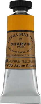 Charvin Extra Fine Oil Paint, Cadmium Yellow Deep 20 mL - Triple-Milled, Rich Texture, Poppy Oil-Based, Light-Fast, Handmade, Archival Quality