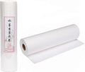 MEGREZ Roll Pack Xuan Paper Thicken Calligraphy Xuan Paper Sumi Paper for Practice Chinese Japanese, 35cm x 100m(13.8in x 328ft), Half Raw Ripe Xuan Paper, White