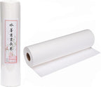 MEGREZ Roll Pack Thicken Calligraphy Xuan Paper for Chinese, Japanese, 35cm x 20m(13.8in x 65.6ft), Half Raw Ripe, White