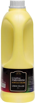 Creative Inspirations Acrylic Paint - Lemon Yellow - 1.8 Liter - Smooth & Creamy Consistency, Vibrant Pigmentation, Great Coverage for Artists - Clean Up with Soap & Water