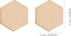 HEALLILY Wood Pieces, 200PCS Hexagon Wood Shape Beech Hexagonal Cutout Shapes Mosaic Tile Ornaments Embellishment DIY Crafts Decorations for Wedding Birthday Christmas (10mm)
