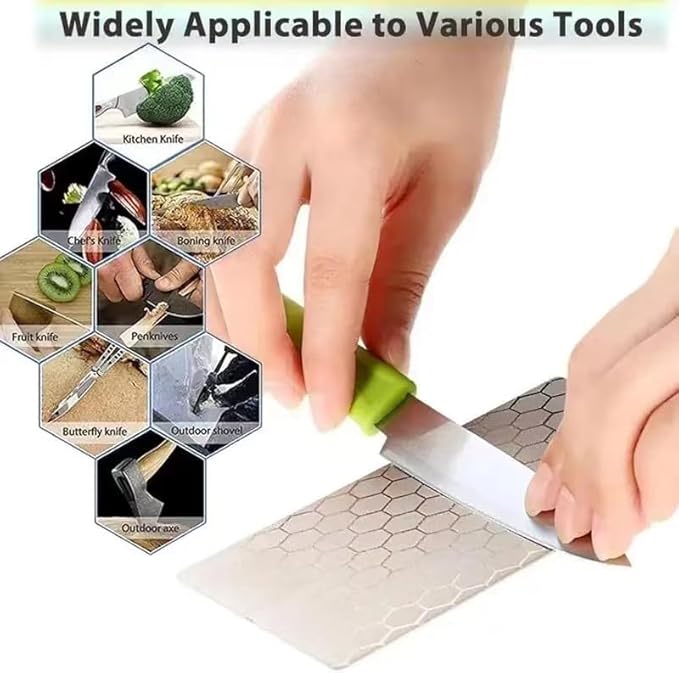 Diamond Sharpening Stone, Honeycomb Surface Plate with Non-slip Base for Pocket Knives Scissors (240/400/600/800/1000/1200/1500/2000/3000 Grit, with Angle Guide and Leather)