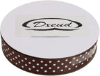 Polka Dot Grosgrain Ribbon 25 Yard Each Roll 100% Polyester (5/8", Coffee)