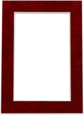 Poster Palooza 8x10 Mat Bevel Cut for 6x8 Photos - Acid Free Bright Red Suede Precut Matboard - for Pictures, Photos, Framing - 4-ply Thickness