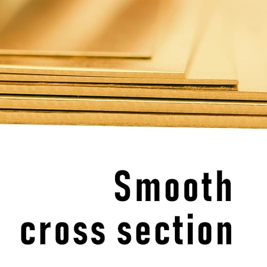 8 Gauge Brass Sheet，H62 Brass Plates Metal 0.118" Thickness x 3.9" Width x 3.9" Lenght, for Models, Crafts, Repairs, Electrical, 2Pcs