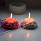3 Pcs Peony Flower Silicone Candle Molds Set, 3D Peony and Rose Silicone Resin Soap Molds, Flower Fondant Silicone Mold for Handmade Cake Decoration Chocolate Epoxy Casting Resin Craft