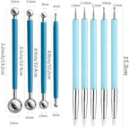 Professional Clay Sculpting Tools Set, Blue, 9 Pieces, Ball Stylus and Modeling Tools for Pottery, Ceramics, Art