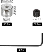 MECCANIXITY 50 Pcs Metal Locking Pin Backs, Locking Pin Keepers Clasp 5mm(H) with 4 Wrench Replacement in Storage Case for Badge, Brooch, Silver Tone