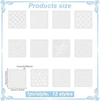 FREEBLOSS Embroidery Stencils - Geometric Sashiko Patterns - Acrylic 14x14cm