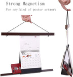 Ywlake Magnetic Poster Hanger, 8x10 8x20 8x11 Poster Frame Wood Wooden Magnet Print Posters Dowel Scroll Hanger Hangers Hanging Kit for Walls Map Canvas Artwork (Walnut, 8")