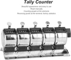 Metal Handheld Tally Counter, 4 Digit Number Count Clicker with Metal Case Mechanical Counter for Coaching, Knitting, Lap, Fishing, Golfer and Row, 0 9999 5 Units Conjoined Manual Clicker Counter