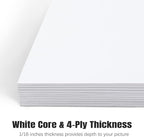 AUEAR, 10 Pack 16x20 Uncut Matte Boards White Photo Mat Board Great for Picture Framing, Print, Artwork