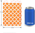 KEYYOOMY 100 Pcs Orange Candy Buffet Bags Small Cookie Bags Polka Dot Paper Treat Bag for Wedding Birthday Party (5 inch x 7 inch)