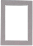 Poster Palooza 8.5x11 Mat Bevel Cut for 7x9 Photos - Acid Free Charcoal Grey Precut Matboard - For Pictures, Photos, Framing - 4-ply Thickness