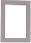 6x8 Mat for 8x10 Frame - Precut Mat Board Acid-Free Show Kit with Backing Board, and Clear Bags Charcoal 6x8 Photo Matte Made to Fit a 8x10 Picture Frame Matboard for Framing, Pack of 1 Mat