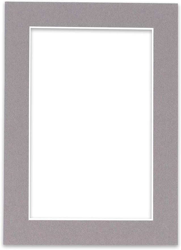 6x8 Mat for 8x10 Frame - Precut Mat Board Acid-Free Show Kit with Backing Board, and Clear Bags Charcoal 6x8 Photo Matte Made to Fit a 8x10 Picture Frame Matboard for Framing, Pack of 1 Mat