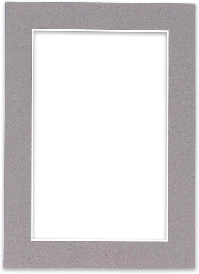 8.5x11 Mat Bevel Cut for 7x9 Photos - Acid Free Charcoal Grey Precut Matboard with Backing Board and Crystal Clear, Self Seal Photo Mat Bag - for Pictures, Photos, Framing - 4-ply Thickness