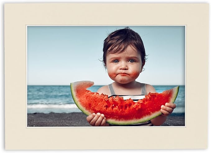 5x7 Mat for 8.5x11 Frame - Precut Mat Board Acid-Free Show Kit with Backing Board, and Clear Bags Textured Cream 5x7 Photo Matte For a 8.5x11 Picture Frame Matboard for Framing, Pack of 100 Mats