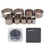 9 Pieces Leather Circle Cutter Tool Set, Hole Punch Tools with 15 20 25 30 35 40 45 50 55mm, High Carbon Steel Round Cutting Dies, Hole Punch Tool Kit for DIY Leather Crafts