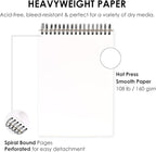 Fingraspuro 9"x12" Sketch Book, 100 Sheets, 108lb/160gsm, Top Spiral Bound Sketch Pad, Art Supplies, Sketchbook for Drawing, Acid-Free Hot Press Drawing Pad, Suitable for Various Art Tools