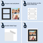 Mat Board Center, Pack of 5, Photo Picture Mats - Acid Free, 4-ply Thickness, White Core - for Pictures, Photos, Framing (8x10 for 2-4x6 White)