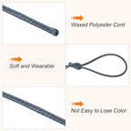 MECCANIXITY Waxed Cord 1.2mm Waxed Polyester Cord 175 Yard Wax String for Bracelet Making,Necklaces, Beading,Jewelry Making and DIY Crafts(Dark Gray)